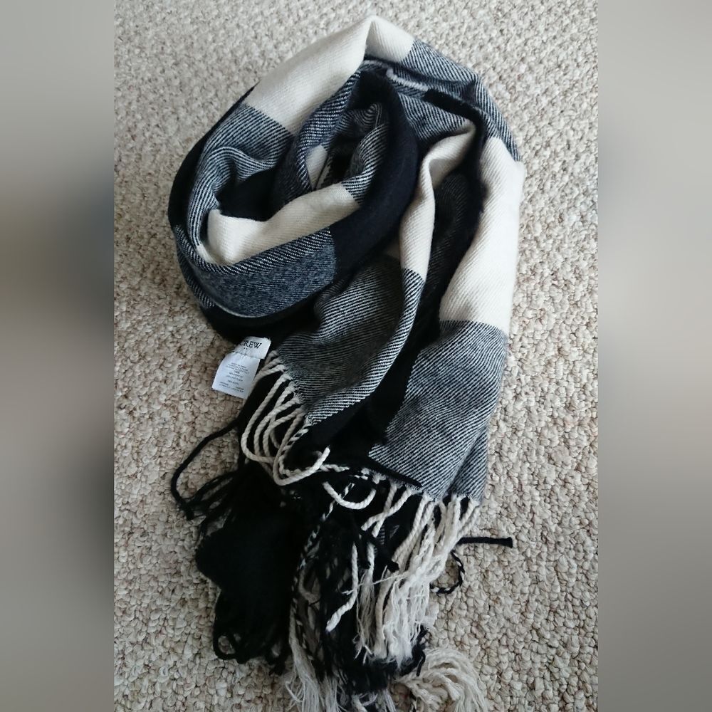 J. Crew Black & beige Plaid scarves